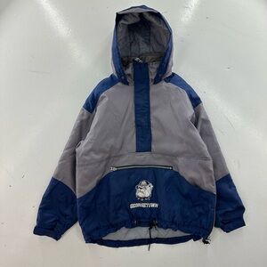 NCAA Georgetown Hoyas Blue and Gray Bomber Jacket
